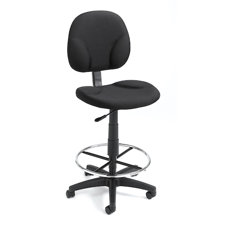 Boss Black Fabric Drafting Stools with Footring B1690-BK